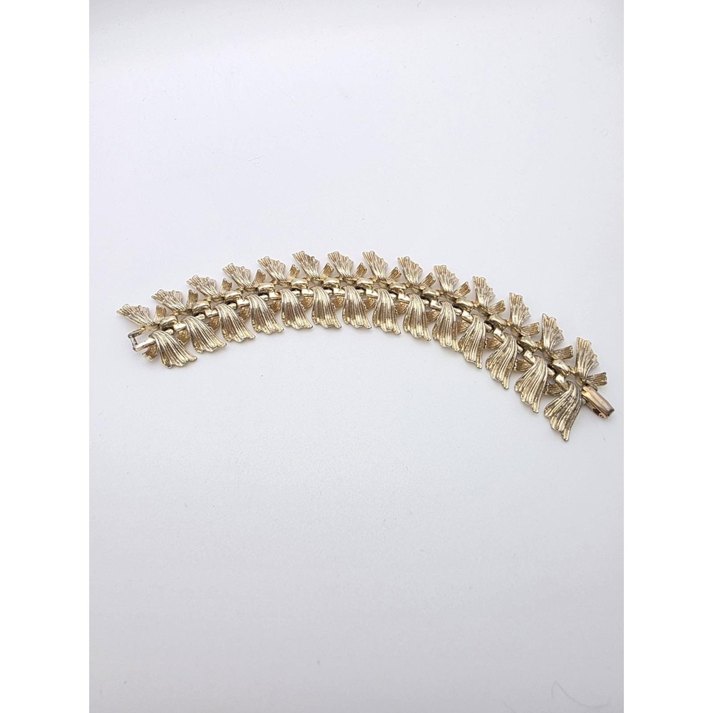 Antique 100 Yr Old LISNER Bracelet Leaves Gold Tone‎ Signed 7.5" FREE $HIPPING!!